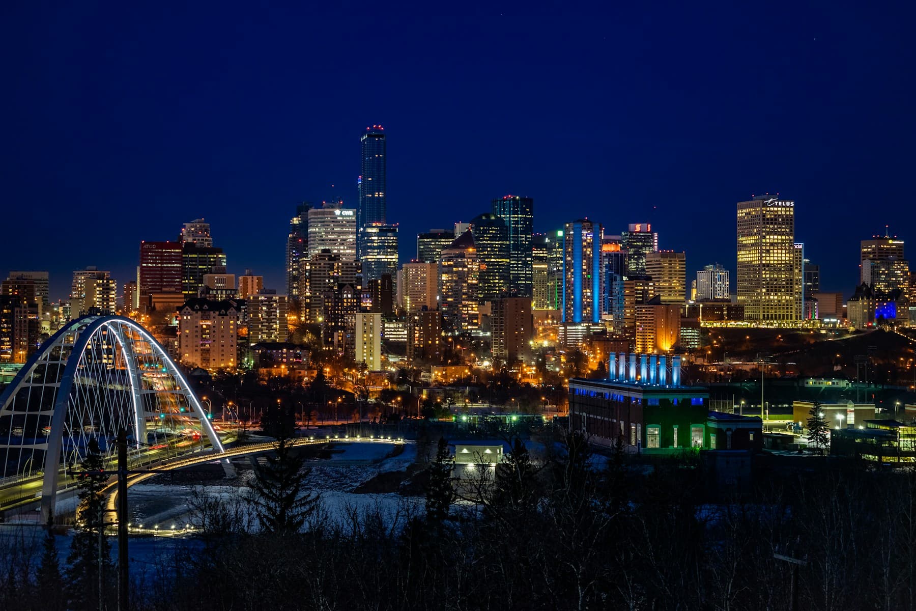 Edmonton skyline at dusk